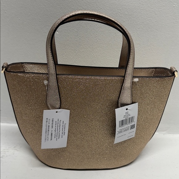 Kate Spade Purse Glimmer Satchel Crossbody Handbag Gold Glitter Small New NWT - Picture 5 of 10